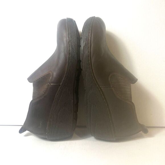 BOC Born Concept Women's 11M Dark Brown Leather Slip On Casual Wedge Clogs Shoes - Picture 4 of 11